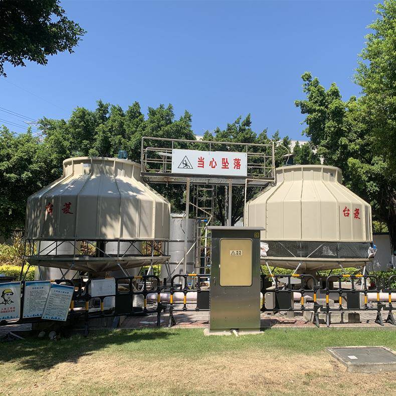 现货供应冷却水塔工业机械降温50吨玻璃钢圆形逆流式冷却塔