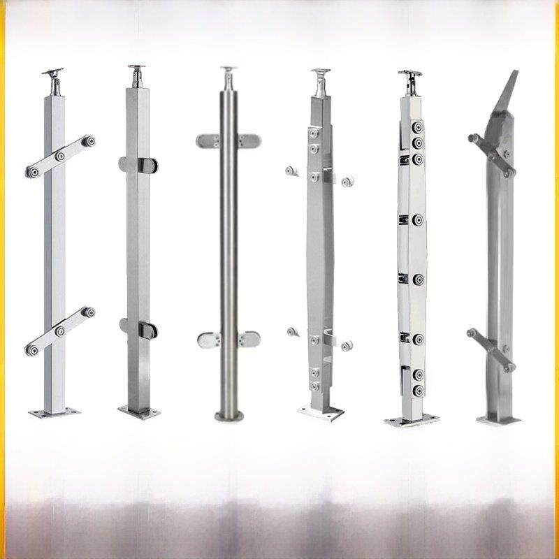 304不锈钢定制室内外玻璃栏杆护栏楼梯扶手阳台工程鱼口夹柱,全屋定制,楼梯立柱,淘宝优惠券,粉丝福利购,淘宝优惠卷