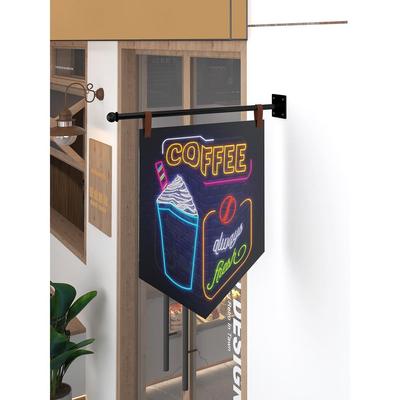 LANCE 侧挂广告牌金属支杆门牌店铺门口悬挂式招牌吊牌展示铁艺柱