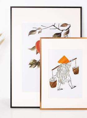 简约窄边铝合金相框a3挂墙装饰画 画框装裱4ka2海报外框定制拼图