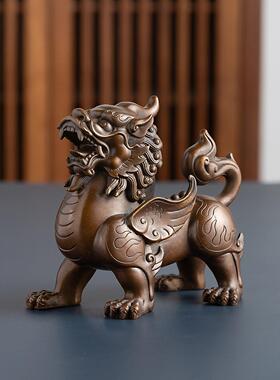 黄铜皮绣饰品男女对家居装饰客厅入口柜办公室桌面陈设高档礼品