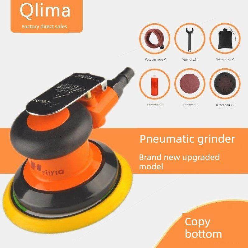 德国进口台湾5寸气动磨床汽车气动打蜡机工业级真空空气磨床抛光