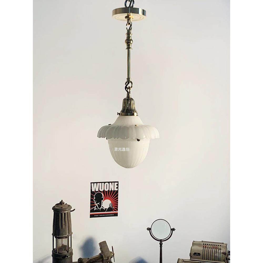 复古wuone灵光逸创 复古怀旧吊灯铜材玻璃工业风灯客厅餐厅吧台灯