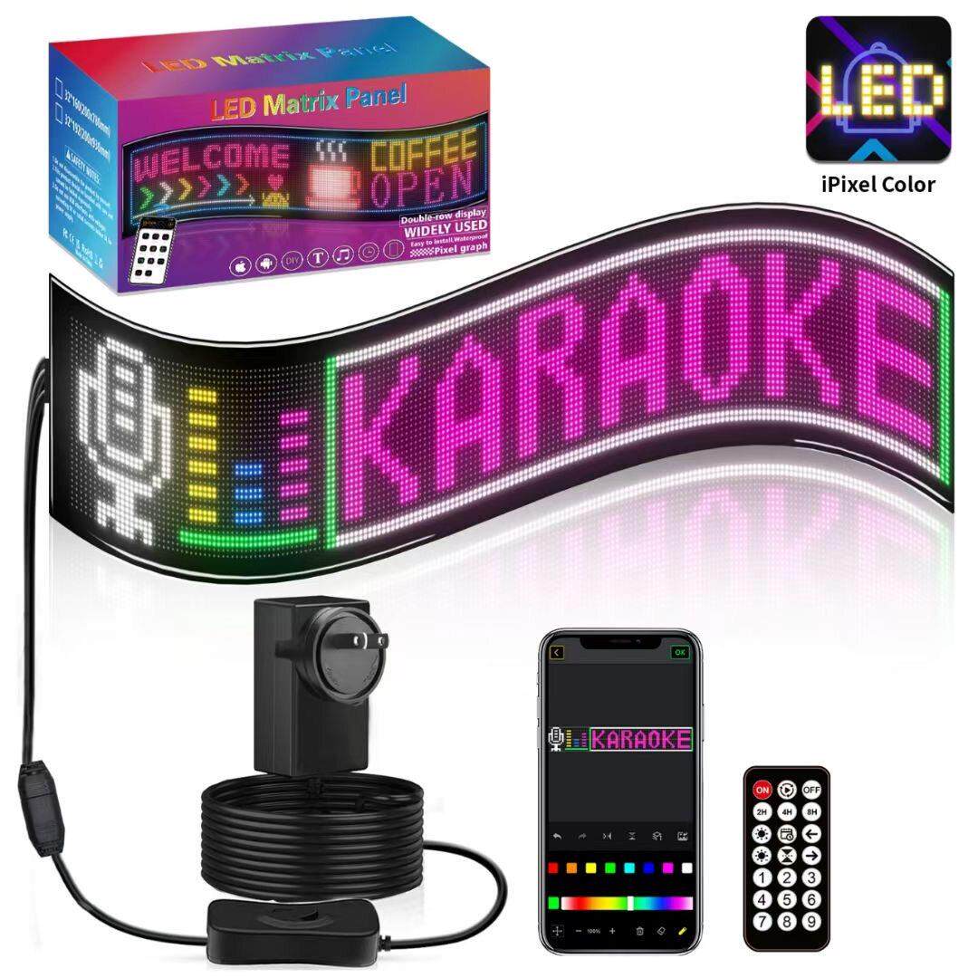 LED显示屏APP蓝牙车载夜市广告屏汽车后窗LED软屏全彩字幕滚动屏