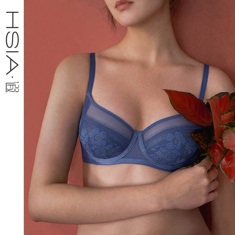 【睫毛花朵】遐红色本命年内衣女轻薄蕾丝全罩杯胸罩大胸显小文胸