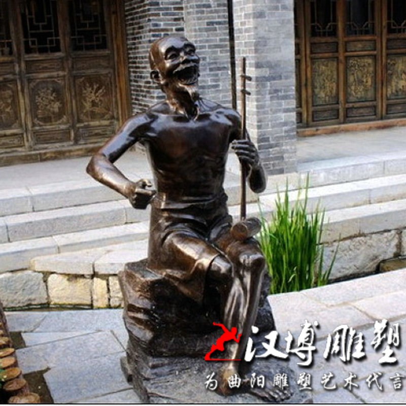 拉二胡雕塑古街雕塑玻璃r钢商业街步行街雕塑民俗雕塑铜雕制作雕