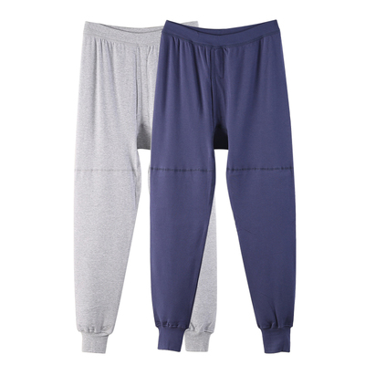 中老年人护膝护腰秋裤男士纯棉高腰大码线裤薄款保暖裤老式棉毛裤