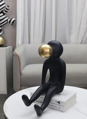 北欧创意吹泡泡卡通人物雕塑树脂摆饰客厅卧室儿童房软装家居饰品