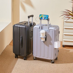 深仓行李箱侧开铝框女学生大容量24寸26多功能密码 箱旅行拉杆箱男