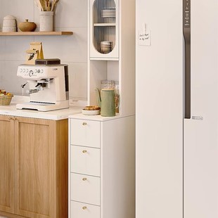 定制冰箱夹缝柜边柜厨房储物柜卫生D间窄缝柜抽屉式 置物柜床边侧