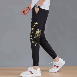 印花男裤 花裤 子萝卜休闲裤 春夏新款 男修身 个性 九分裤 小脚潮流 韩版