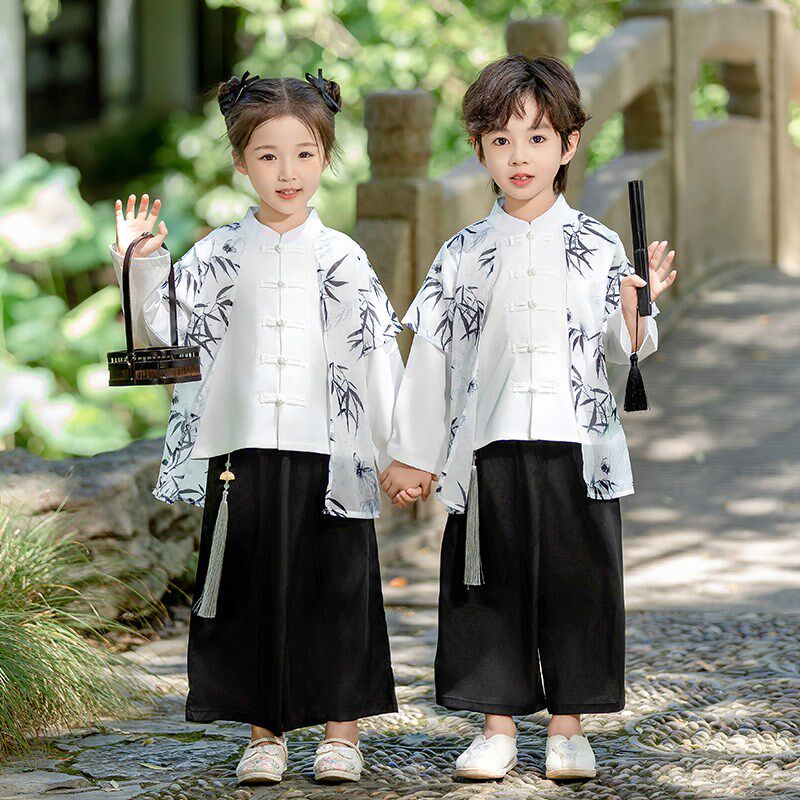 男童汉服中国风古装春秋套装男孩唐装兄妹装幼儿园中秋儿童演出服