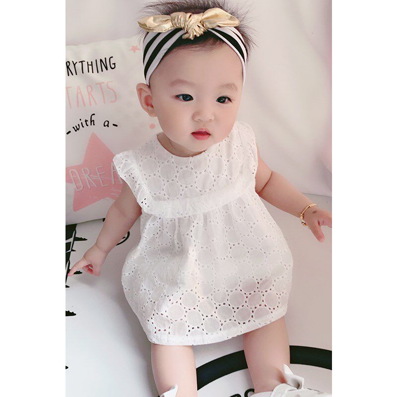 婴儿衣服夏天满月女宝宝公主裙子新生儿洋气小套装薄款百天百日宴