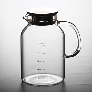 加厚耐热玻璃冷水壶 家用大容量高硼硅玻璃凉水壶带刻度凉开水壶