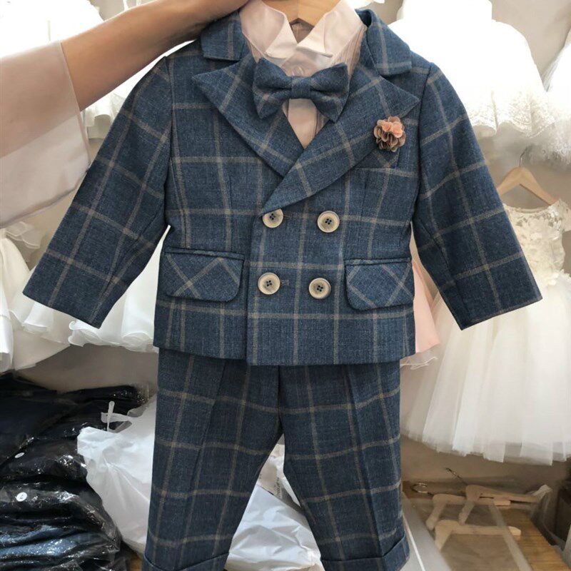男童西装男宝宝周岁花童宴会庆典礼服婴儿小宝宝套装男孩小西服冬