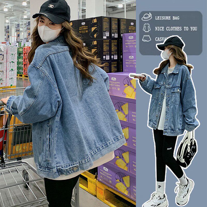 加绒复古牛仔外套女2024秋冬新款宽松大码显瘦百搭慵懒风夹克上衣