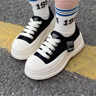 透气网面休闲鞋女百搭薄款小白鞋网鞋厚底增高松糕鞋子系带单鞋