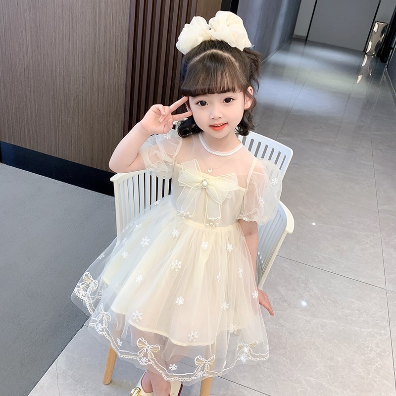 女宝宝3夏季4网纱连衣裙2024新款7洋气时髦6小女孩夏装5公主裙8岁