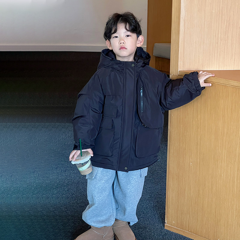 儿童夹棉冲锋衣冬季2023新款韩版中小童男童女童宝宝孩子加厚外套