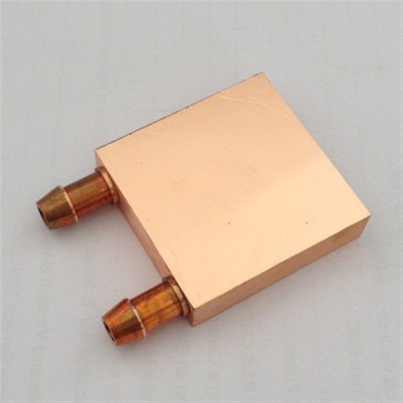 电脑CPU纯铜水冷头显卡制冷片散热器侧出双U水道紫铜水冷头水冷板