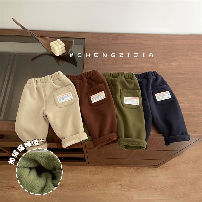 男女童韩版休闲裤子2023冬款婴儿洋派一体绒加厚保暖棉裤幼儿长裤,童装/婴儿装/亲子装,裤子,淘宝优惠券,粉丝福利购,淘宝优惠卷