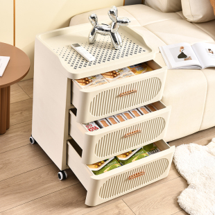 抽屉式 收纳柜多层床头柜家用客厅可移动储物柜塑料置物柜加厚柜子