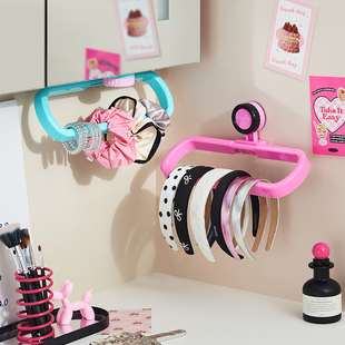 多巴胺吸盘发箍收纳神器壁挂式 家用卫生间头绳发饰发圈发箍收纳架