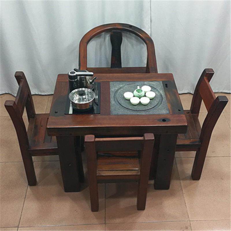 老船木茶桌椅组合实木仿古茶台简约茶几阳台户外小茶桌迷你小型桌