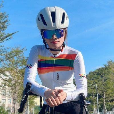 【新款】春秋骑行服公路车山地自行车服夏季长袖骑行服单上衣女款