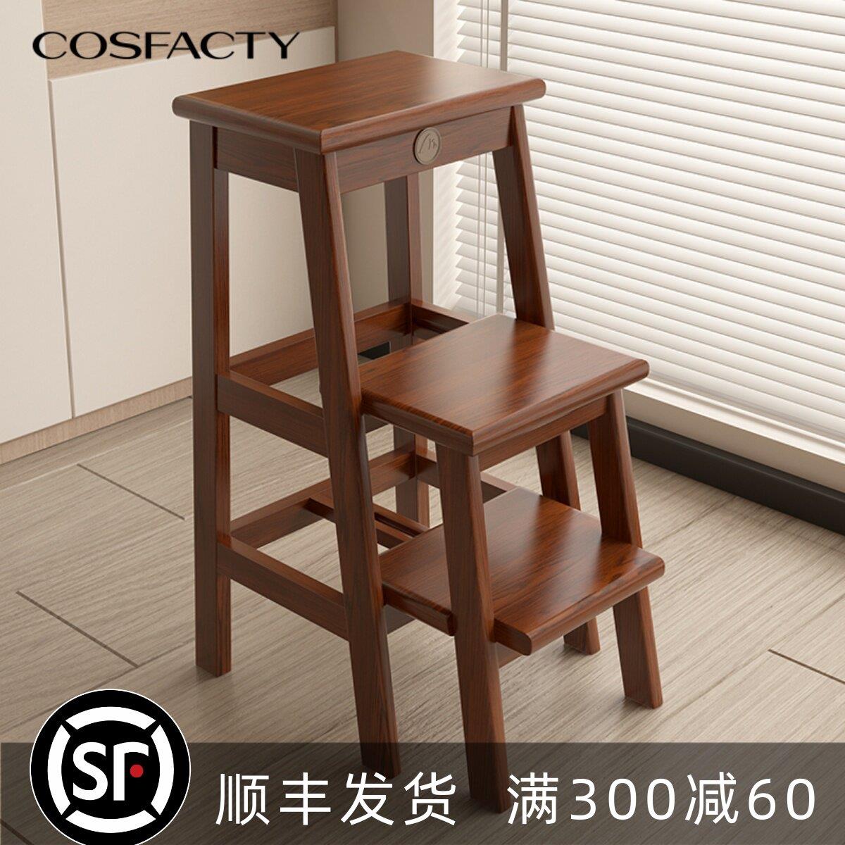 实木梯凳家用梯子折叠梯两用登高梯爬高凳子台阶高脚凳楼梯三步梯图片