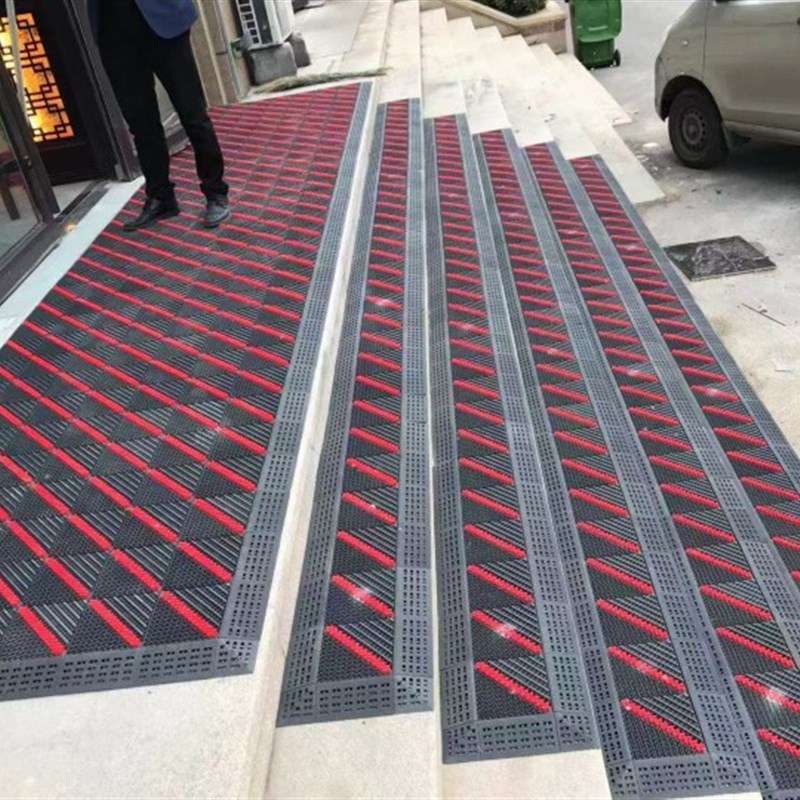 门口地垫酒店写字楼冲洗除尘脚垫室外三合一塑P料刷子门垫拼接定