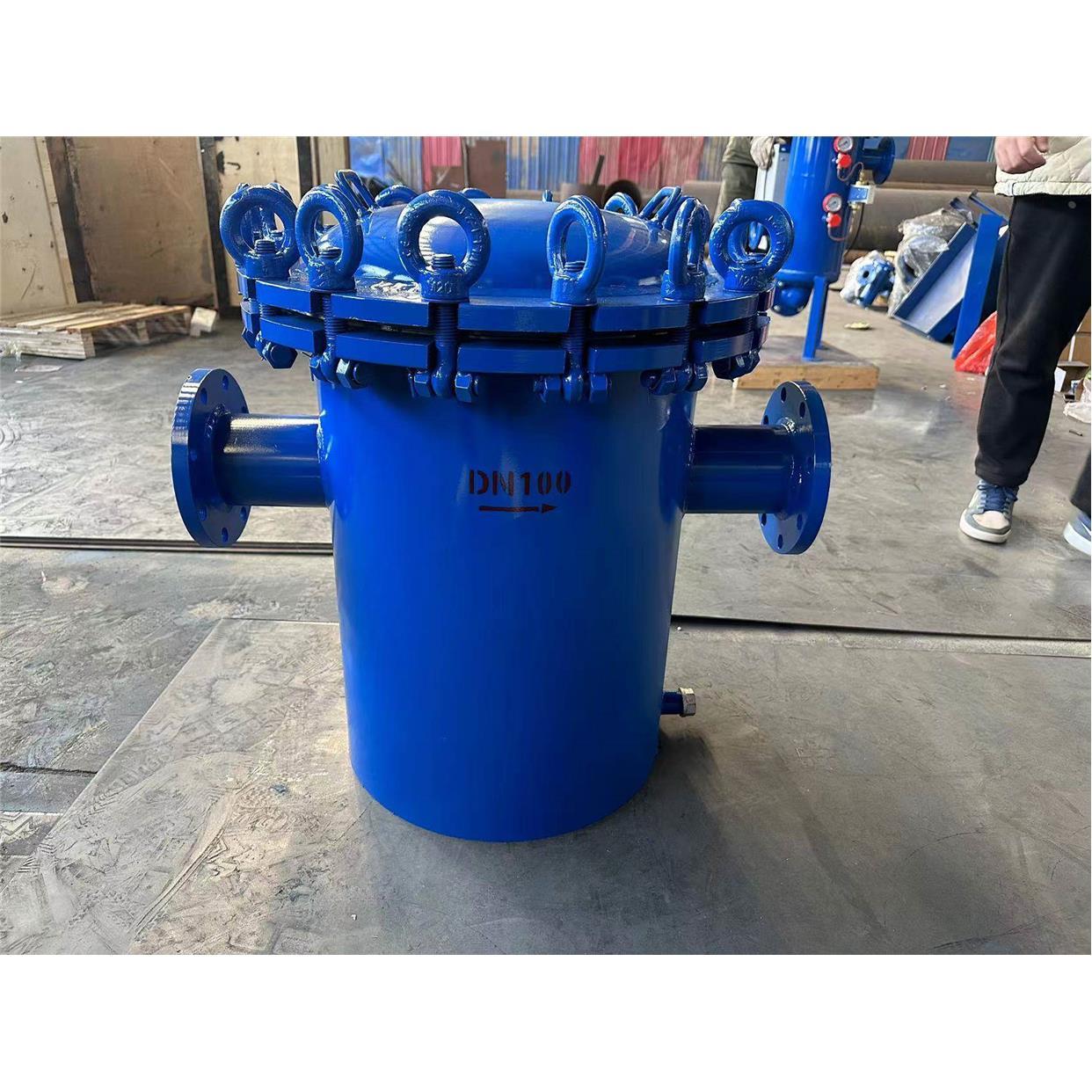 碳钢篮式过滤器直通式除污器天然气管道滤污器不锈钢蓝式过滤器*