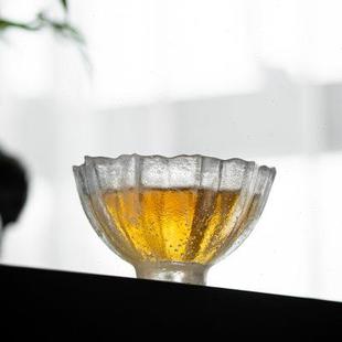 冰冻琉璃主人杯单杯功夫茶杯品茗杯大规格日本手工茶具茶盏个人杯