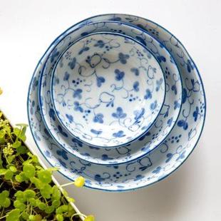 日本进口陶瓷餐具染兔子系列创意碗咸菜碟汤盘拉面碗小菜钵 旬味