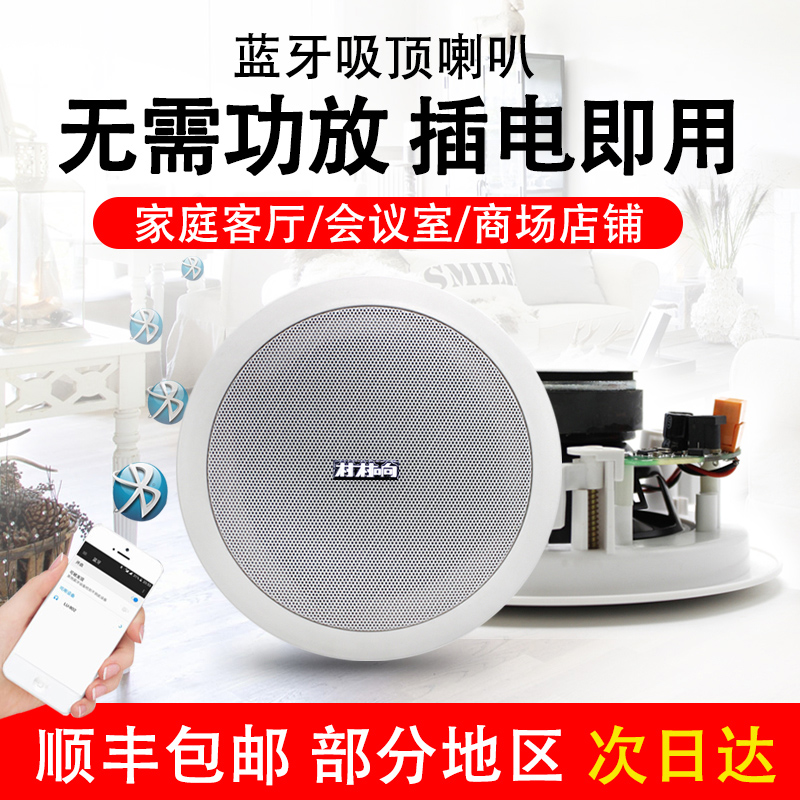 无线蓝牙吸顶喇叭音响不用功放室内店G铺背景音乐广播喇叭音箱套