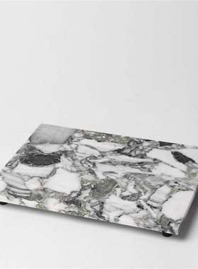 新中式大理石白色托盘创意长方形收纳置物盘样板间玄关售楼处摆件