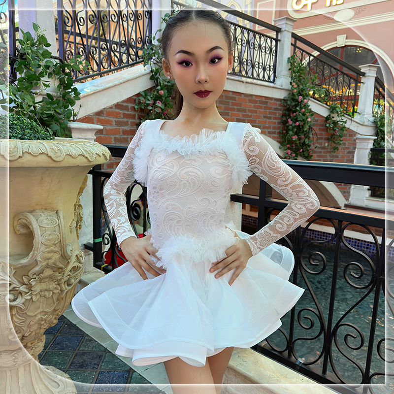 秋季儿童表演拉丁舞蹈幼儿训练舞蹈演出服装M拉丁网红女童练习套