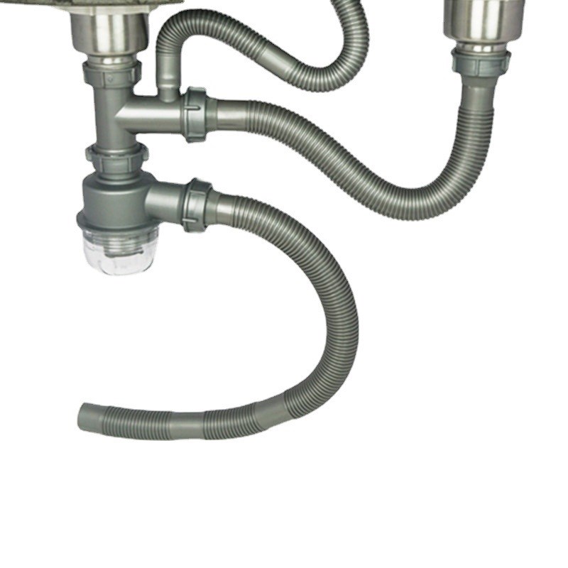 厨房洗菜盆下水管配件不锈钢单槽洗碗池防臭耐烫落排水管双槽套装