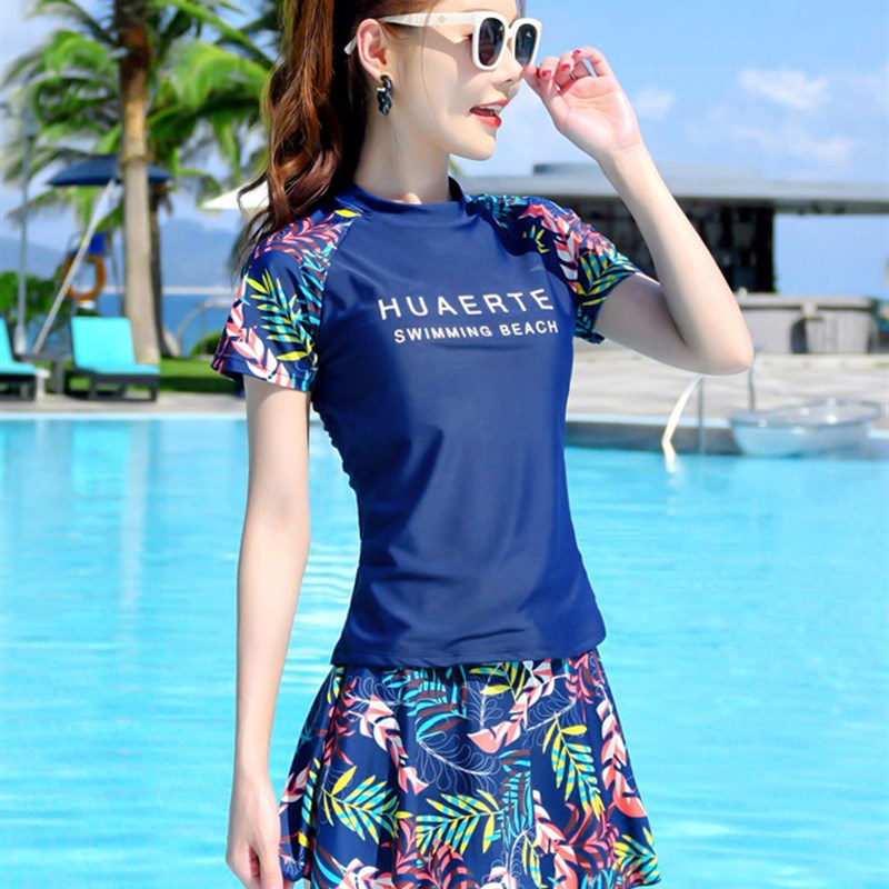 泳衣女款a分体泡温泉保守大码2023新款爆款游泳衣显瘦遮肚微胖女