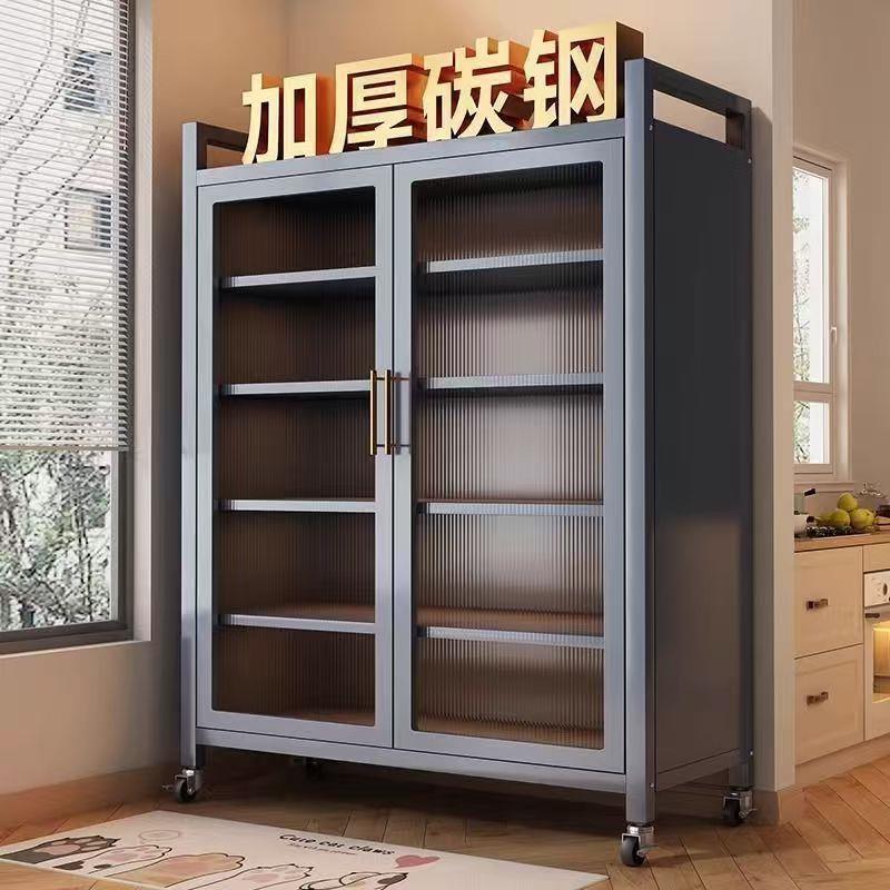 巨厚厨房整体橱柜碳钢双门对开门收纳柜多层带门家庭碗盘柜置物柜