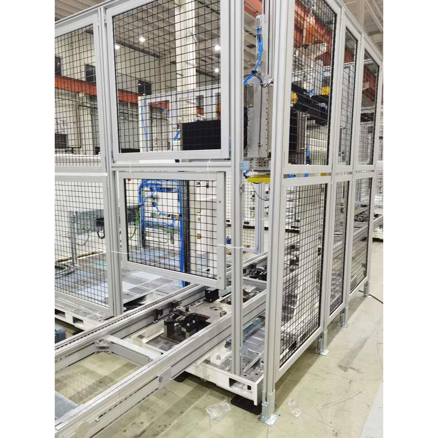 银色工业铝合金型材围栏工厂机器人自动化设备安全护栏围栏定制