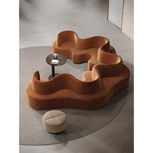 吉赠轻奢现代高级感办公室休闲区布置等候区沙发设计师款2025新款