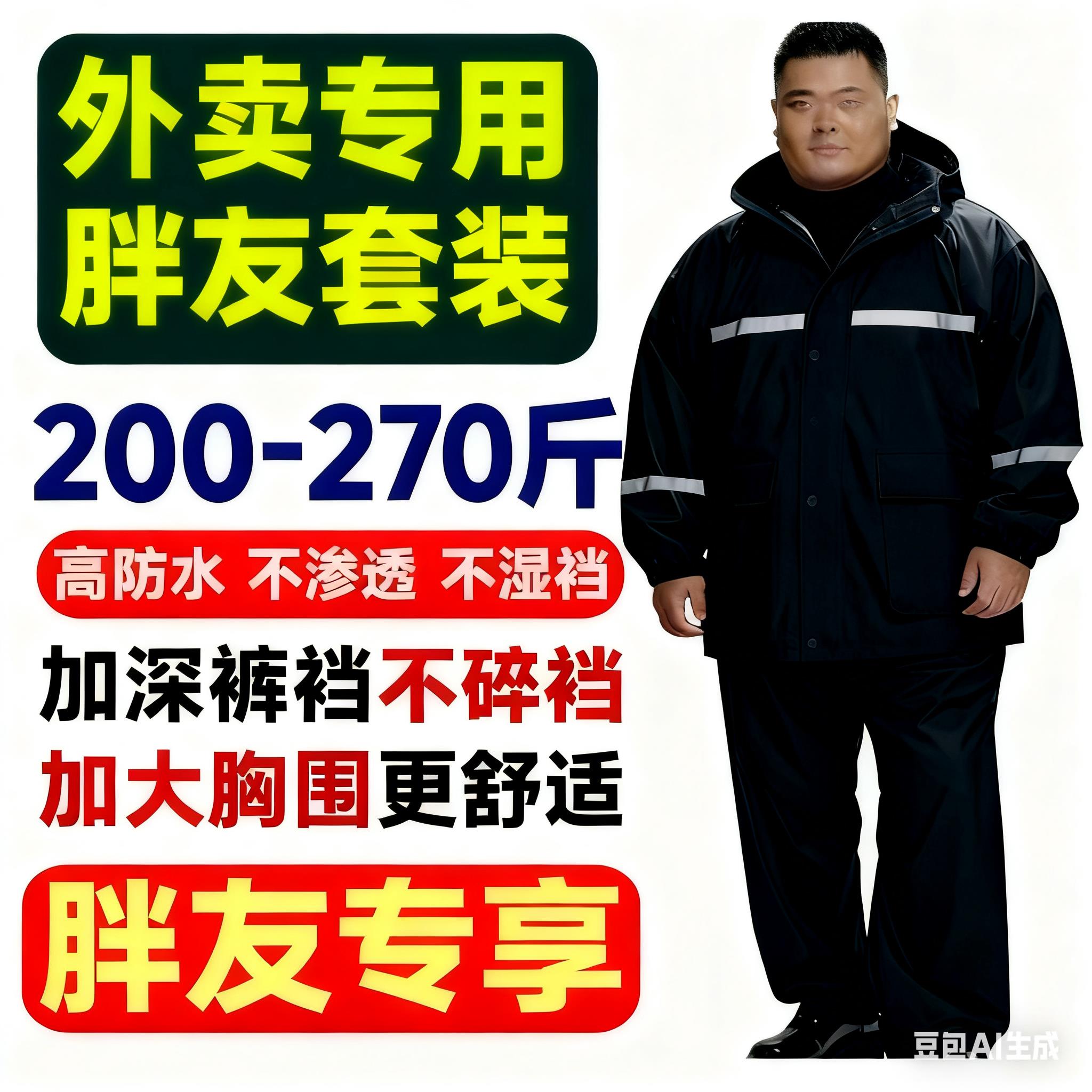 雨衣雨裤加大加肥两件式加厚外送骑手机车专用全身防水大尺码雨披