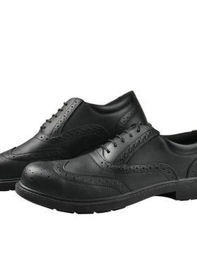 代尔塔301348行政商务工作鞋防砸耐磨防滑防护静电鞋牛皮透气