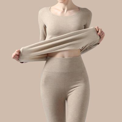 保暖内衣女秋衣秋裤套装冬季新款膨体德绒内穿打底加厚加绒棉毛衫