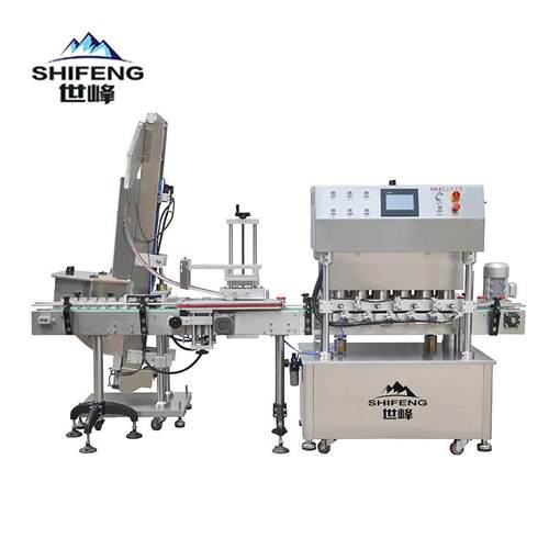 全自动玻璃瓶马口铁盖真空旋盖机辣椒酱黄豆酱全自动真空封罐机