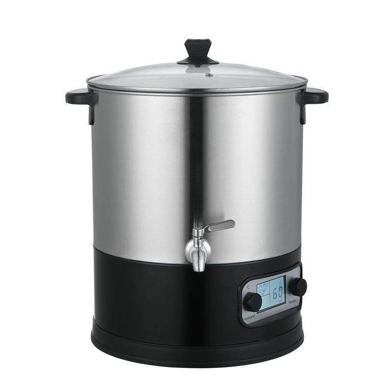 跨境新品电脑款果奶茶店酱桶商用不锈钢电热开水桶厨房蒸锅烧水炉