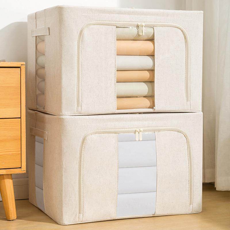 收纳师专用喷塑钢架收纳箱可折叠衣物百纳箱折叠衣柜宿舍储物箱