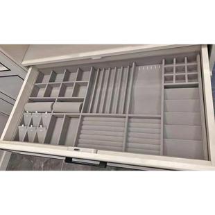 定制丝绒简约抽屉收纳格盒子项炼手镯耳钉精致饰品盒首饰盒收纳盒