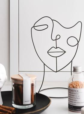 北欧民宿复古铁艺客厅装饰摆件网红摄影道具创意轻奢桌面家居饰品